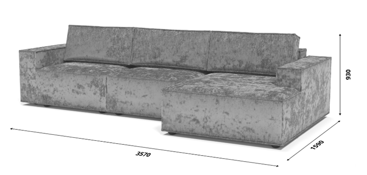 Угловой диван с оттоманкой Лофт 357х159х93 (НПБ/Тик-так) в Нижнем Новгороде - изображение 8