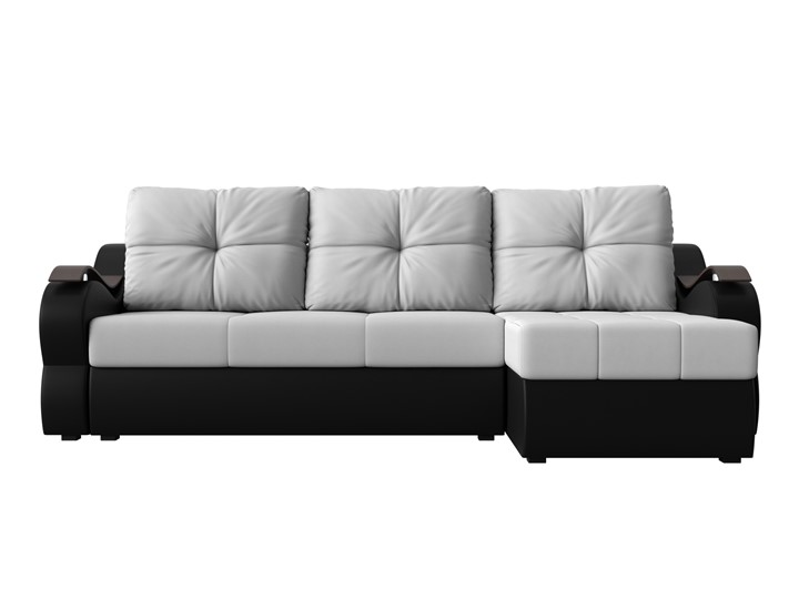 Угловой диван Меркурий, Белый/черный (экокожа) в Нижнем Новгороде - изображение 1