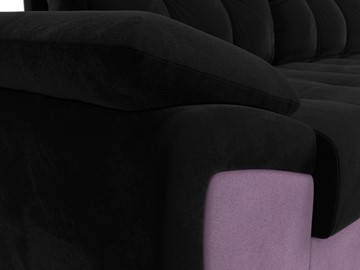 Угловой диван для гостиной Нэстор прайм, Черный/Сиреневый (микровельвет) в Нижнем Новгороде - предосмотр 5
