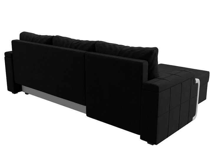 Угловой диван с оттоманкой Николь лайт, Черный/Белый (микровельвет/экокожа) в Нижнем Новгороде - изображение 8