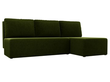 Угловой раскладной диван Поло, Зеленый (микровельвет) в Нижнем Новгороде