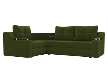 Угловой раскладной диван Тесей Боннель, Зеленый (Микровельвет) в Нижнем Новгороде - предосмотр
