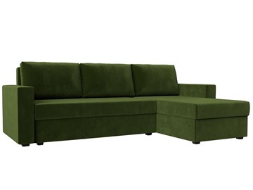 Угловой диван с оттоманкой Траумберг Лайт, Зеленый (микровельвет) в Нижнем Новгороде - предосмотр