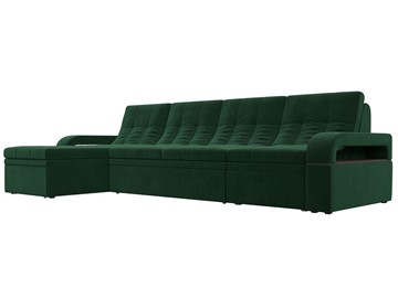 Угловой раскладной диван Лига-035 Лонг, Зеленый (Велюр) в Нижнем Новгороде