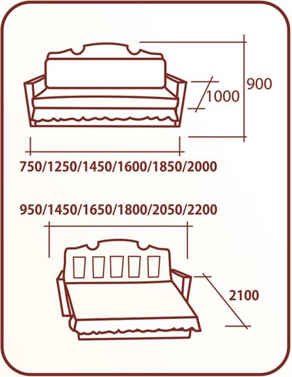 Прямой диван Аккордеон Бук 155, Элакс, Радуга в Нижнем Новгороде - изображение 1
