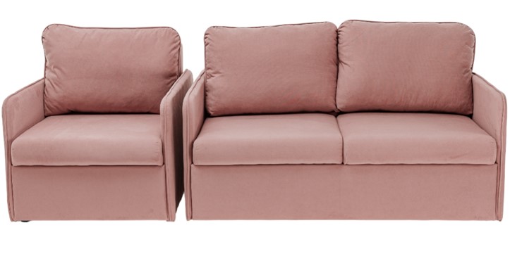 Комплект мебели Амира розовый диван + кресло в Нижнем Новгороде - изображение 1