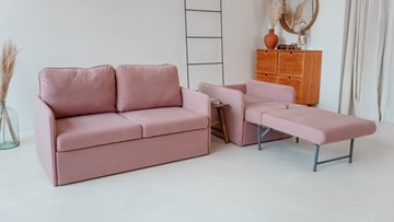 Комплект мебели Амира розовый диван + кресло в Нижнем Новгороде - предосмотр 4