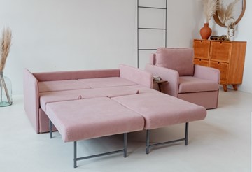 Комплект мебели Амира розовый диван + кресло в Нижнем Новгороде - предосмотр 5