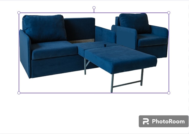 Комплект мебели Амира синий диван + кресло в Нижнем Новгороде - изображение 1