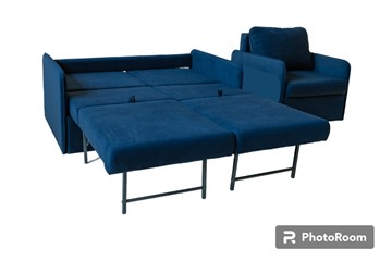 Комплект мебели Амира синий диван + кресло в Нижнем Новгороде - предосмотр 4