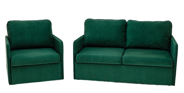 Комплект мебели Амира зеленый диван + кресло в Нижнем Новгороде - изображение
