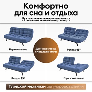 Прямой диван Абри, опора металл. велюр синий в Нижнем Новгороде - предосмотр 24