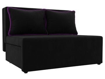 Прямой диван Лагуна, Черный/Фиолетовый (Микровельвет) в Нижнем Новгороде