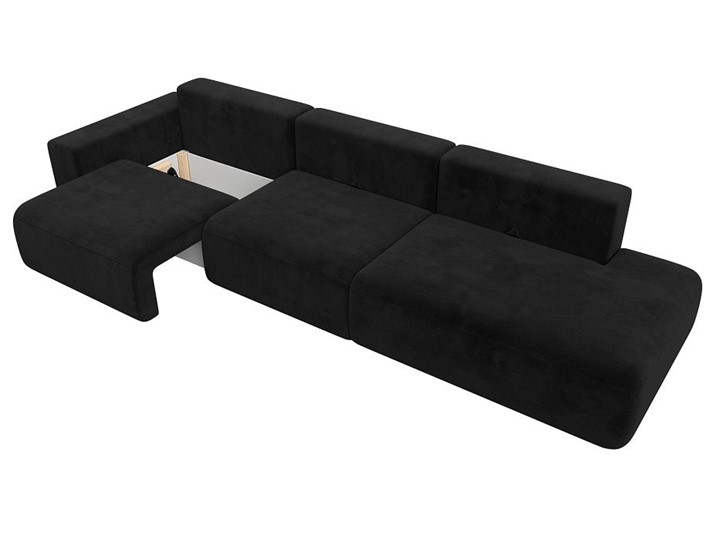 Прямой диван Лига-036 Модерн Лонг, Черный (велюр) в Нижнем Новгороде - изображение 1