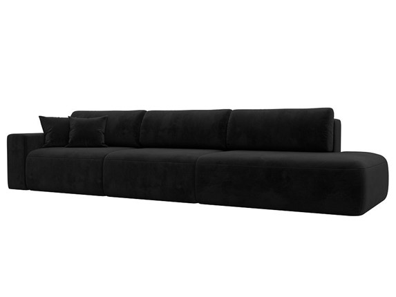 Прямой диван Лига-036 Модерн Лонг, Черный (велюр) в Нижнем Новгороде - изображение