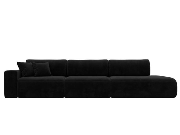 Прямой диван Лига-036 Модерн Лонг, Черный (велюр) в Нижнем Новгороде - изображение 9