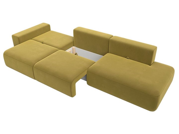 Прямой диван Лига-036 Модерн Лонг, Желтый (микровельвет) в Нижнем Новгороде - изображение 2