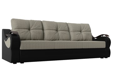 Прямой диван Меркурий еврокнижка, Корфу 02 (рогожка)/черный (экокожа) в Нижнем Новгороде - предосмотр
