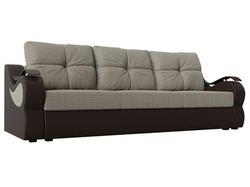 Прямой диван Меркурий еврокнижка, Корфу 02 (рогожка)/коричневый (экокожа) в Нижнем Новгороде
