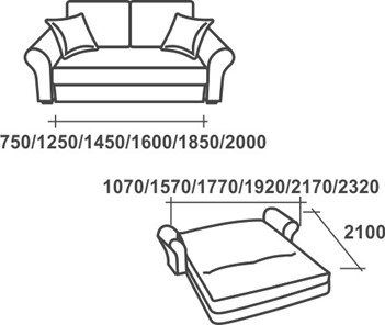 Прямой диван Аккордеон-1, 120 (прямые подлокотники), пруж. Змейка в Нижнем Новгороде - предосмотр 2