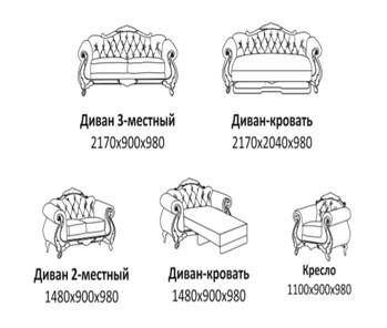 Малый диван Лувр X, ДМ2 в Нижнем Новгороде - предосмотр 2