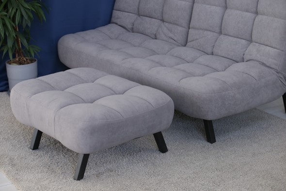 Комплект мебели Абри цвет серый диван + пуф опора металл в Нижнем Новгороде - изображение