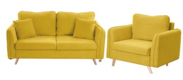 Комплект мебели Бертон желтый диван+ кресло в Нижнем Новгороде - предосмотр