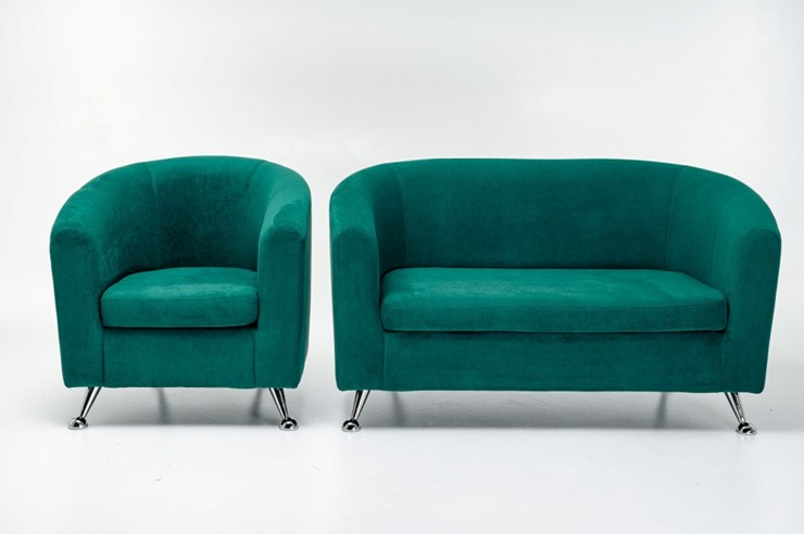 Комплект мебели Брамс  цвет изумрудный диван 2Д + кресло в Нижнем Новгороде - изображение 1