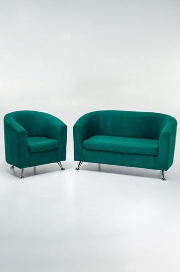Комплект мебели Брамс  цвет изумрудный диван 2Д + кресло в Нижнем Новгороде - изображение 4