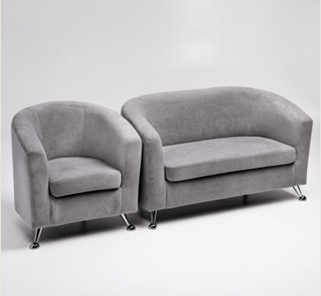 Комплект мебели Брамс  цвет серый диван 2Д + кресло в Нижнем Новгороде - предосмотр