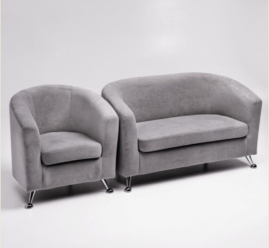 Комплект мебели Брамс  цвет серый диван 2Д + кресло в Нижнем Новгороде - изображение