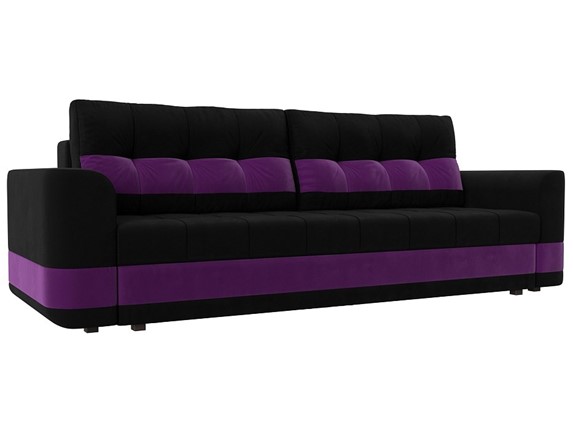 Прямой диван Честер, Черный/фиолетовый (вельвет) в Нижнем Новгороде - изображение