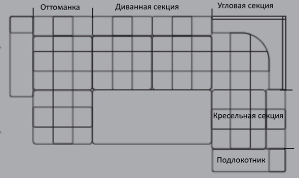 Диванная секция 3-х местная Жемчуг 2 ПДУ в Нижнем Новгороде - изображение