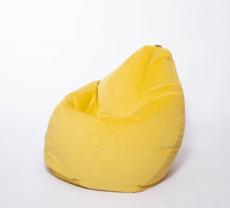 Кресло-мешок Груша среднее, велюр однотон, лимонное в Нижнем Новгороде - предосмотр