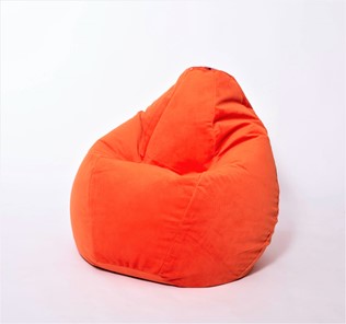Кресло-мешок Груша большое, велюр однотон, оранжевое в Нижнем Новгороде