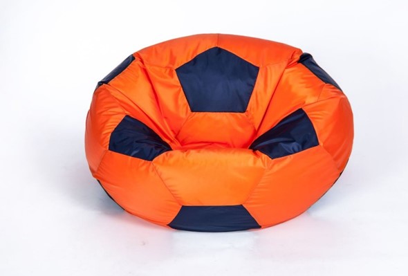 Кресло-мешок Мяч большой, оранжево-черный в Нижнем Новгороде - изображение