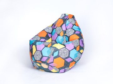 Кресло-мешок Груша малое, велюр принт, геометрия в Нижнем Новгороде