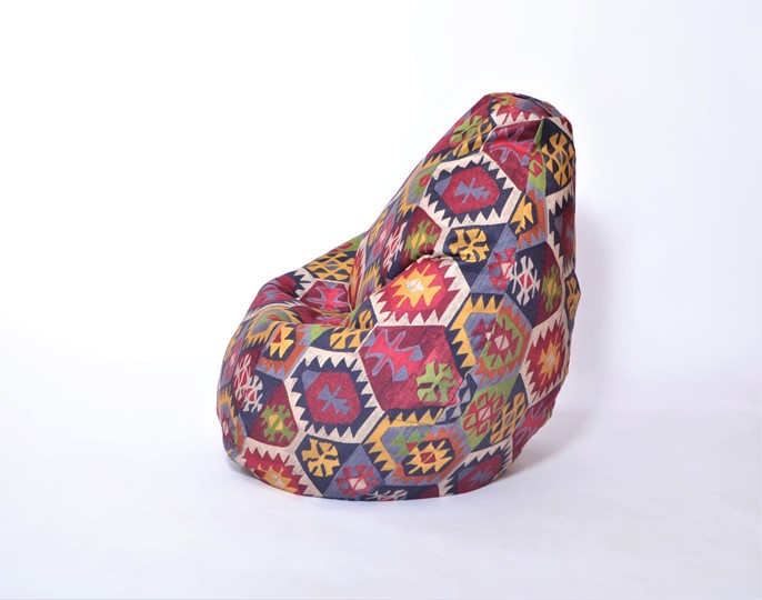 Кресло-мешок Груша среднее, велюр принт, мехико графит в Нижнем Новгороде - изображение 1