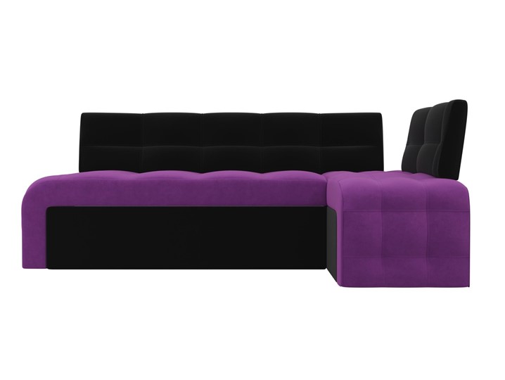 Кухонный диван Люксор угловой, Фиолетовый/Черный (микровельвет) в Нижнем Новгороде - изображение 3