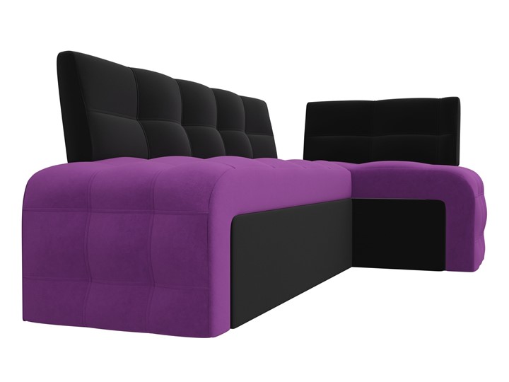 Кухонный диван Люксор угловой, Фиолетовый/Черный (микровельвет) в Нижнем Новгороде - изображение 4