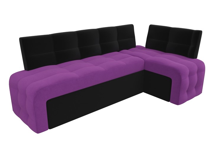 Кухонный диван Люксор угловой, Фиолетовый/Черный (микровельвет) в Нижнем Новгороде - изображение 5