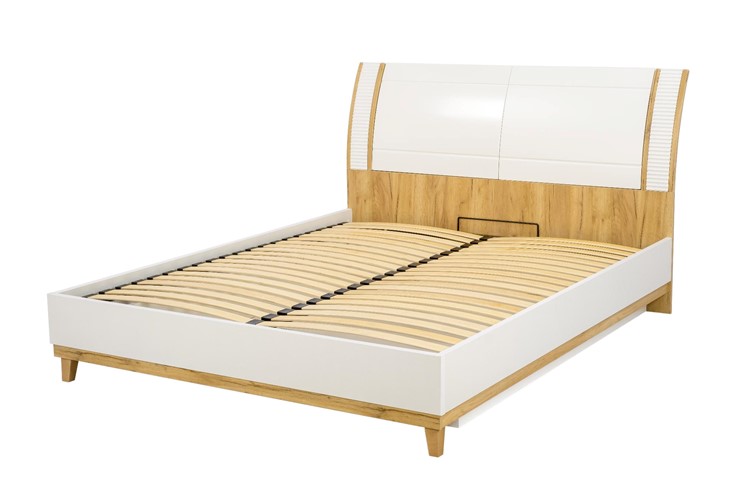 Кровать в спальню Бари 1600 с подъёмным механизмом Дуб Золотой/Белый ЛД 698.220 в Нижнем Новгороде - изображение 11