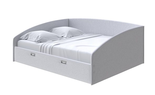 Спальная кровать Bono 160х200, Велюр (Scandi Cotton 7 Серый Камень) в Нижнем Новгороде - изображение