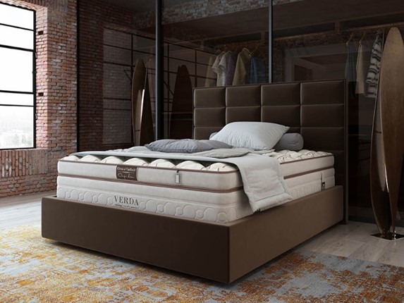 Кровать 2-спальная Chocolate Compact/Island M 160х200, Микровелюр (Manhattan Лесной каштан) в Нижнем Новгороде - изображение