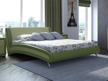 Кровать 2-х спальная Corso-2 160х200, Экокожа (Олива и зеленое яблоко) в Нижнем Новгороде