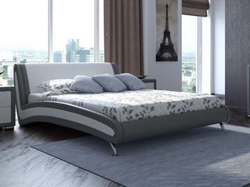 Спальная кровать Corso-2 180х200, Экокожа (Серый с белым) в Нижнем Новгороде