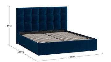 Кровать двуспальная Эмбер тип 1 (Велюр Confetti Blue) в Нижнем Новгороде - предосмотр 2