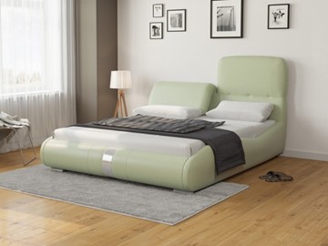Кровать 2-спальная Лукка 160х200, Экокожа (Зеленое яблоко) в Нижнем Новгороде