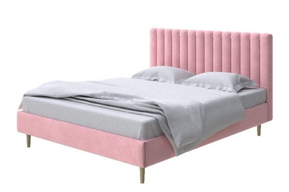 Кровать в спальню Madison lite 140x200, Велюр (Casa Жемчужно-розовый) в Нижнем Новгороде - изображение