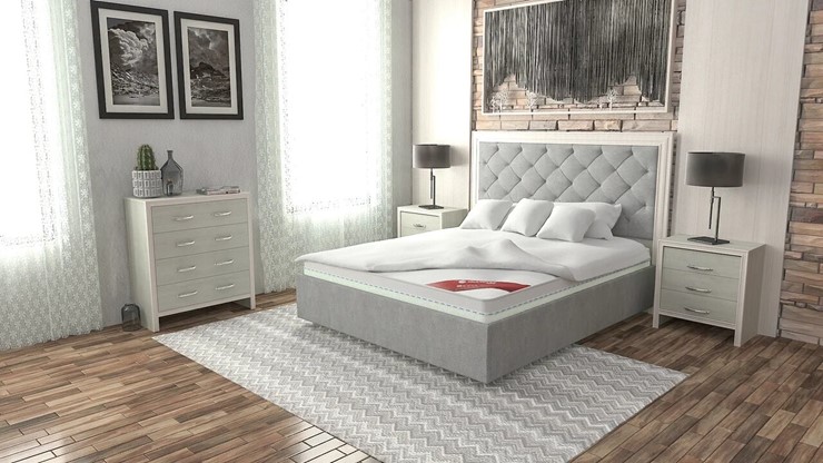 Спальная кровать Манхэттен 180х200 (с основанием), с высотой спинки - 140 см в Нижнем Новгороде - изображение 3